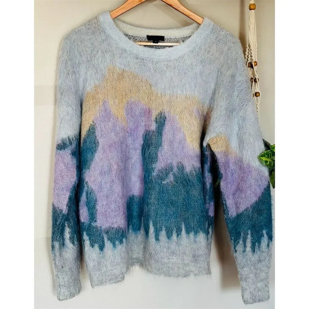 J. Crew Women's M Multicolor Abstract Geometric Pullover Sweater